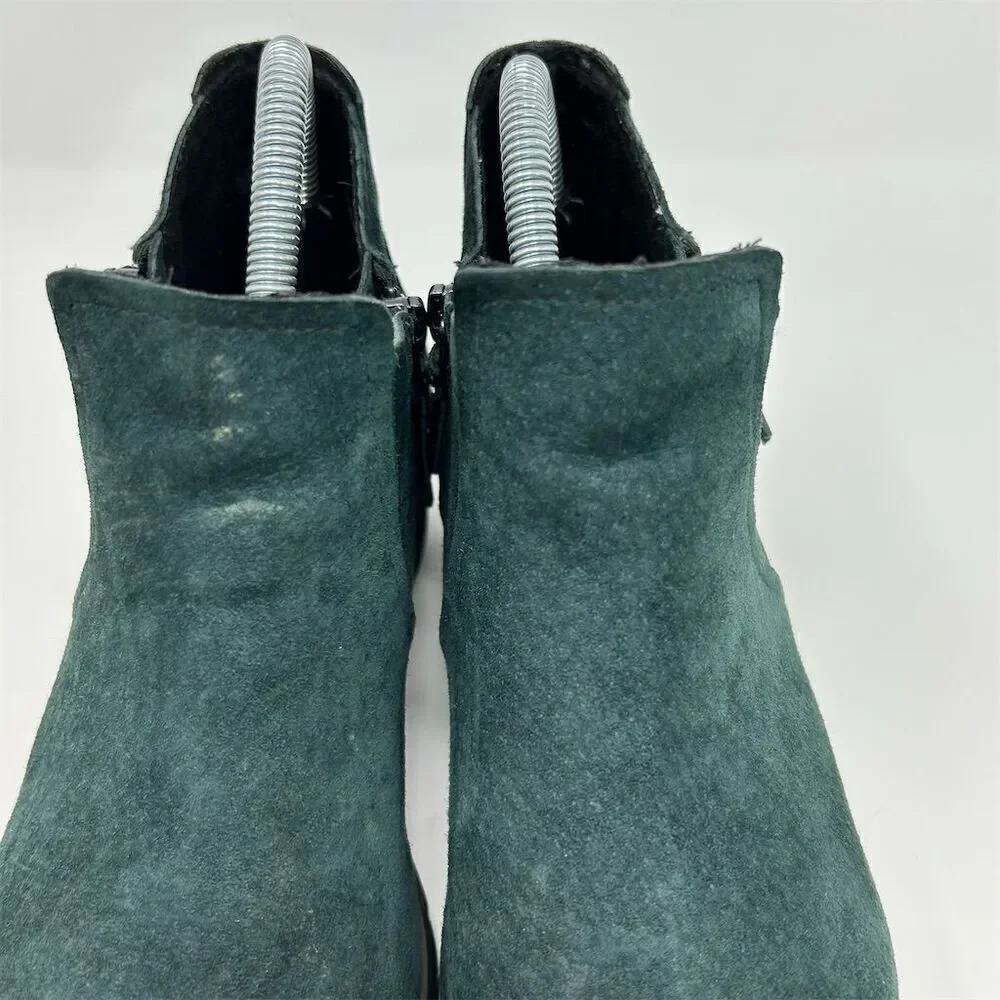 Reef Dark Dark Green Suede Voyage Low Bootie Size 8 Water-Friendly Casual Zipper